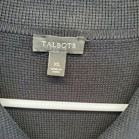 Talbots Sweater Jacket Black 3 Button Pockets - Picture 3 of 7